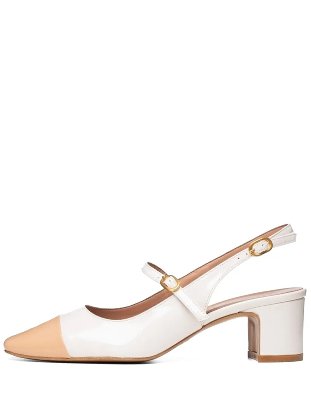 Poche Paris Elodie Two-tone Pumps In White
