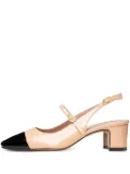 Poche Paris 45mm buckle-detail cap-toe heeled pumps - Neutrals