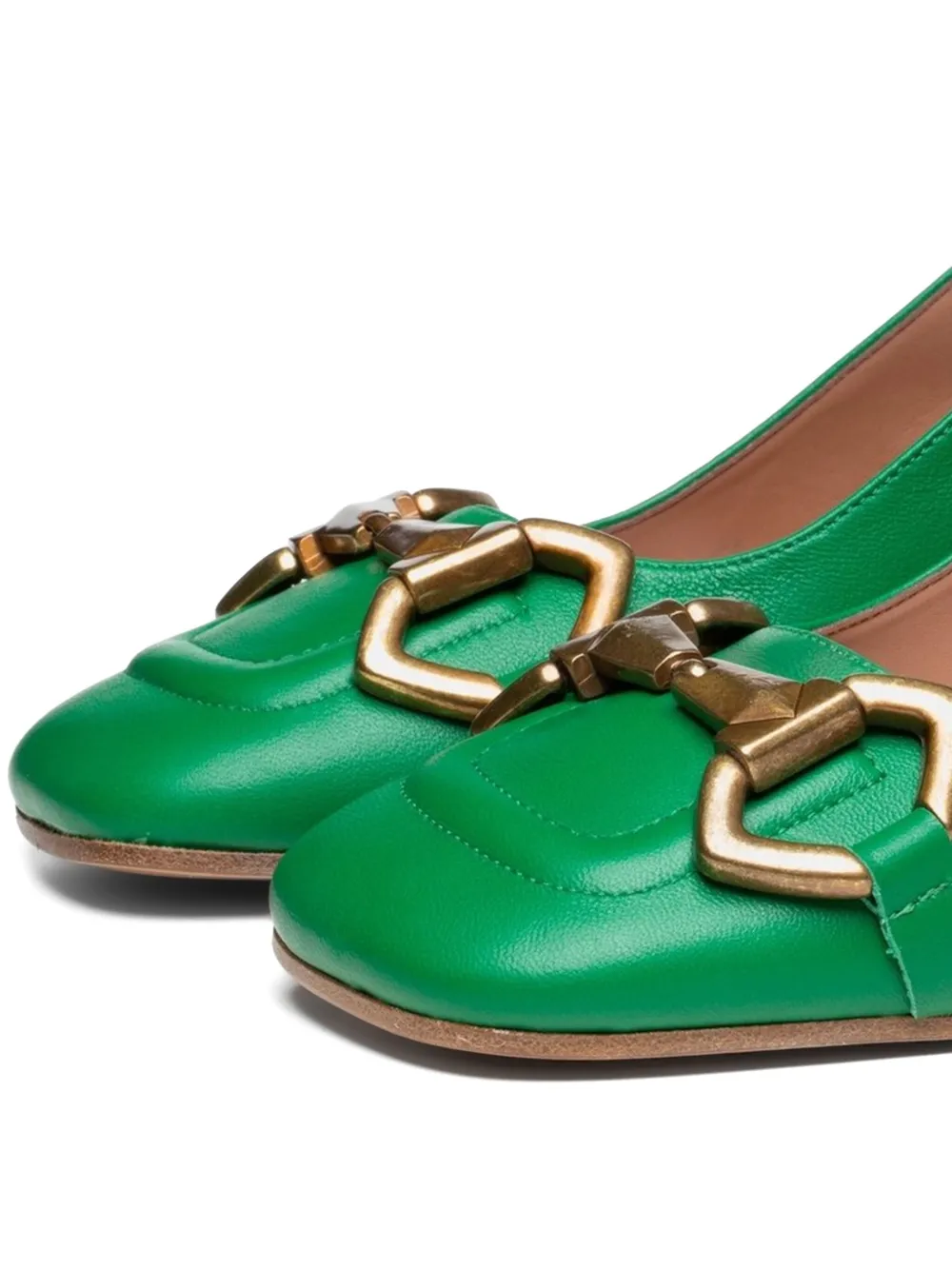 Poche Paris buckle-embellished slingback pumps Green