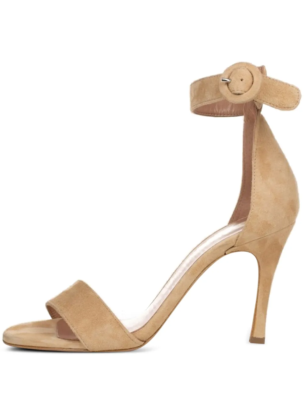 Poche Paris Ankle-strap Suede Sandals In Neutral