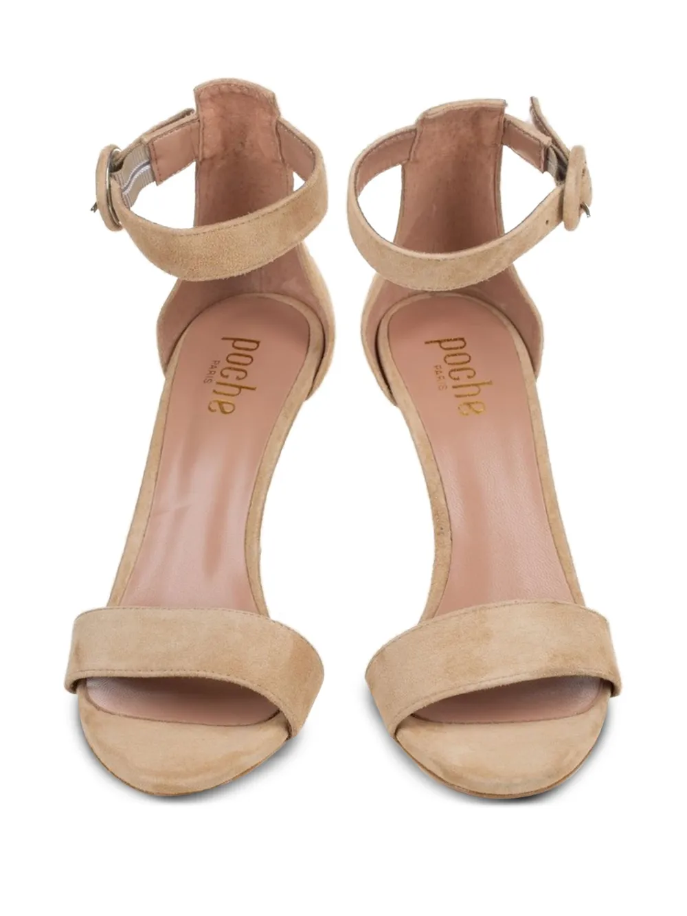 Poche Paris ankle-strap suede sandals Neutrals