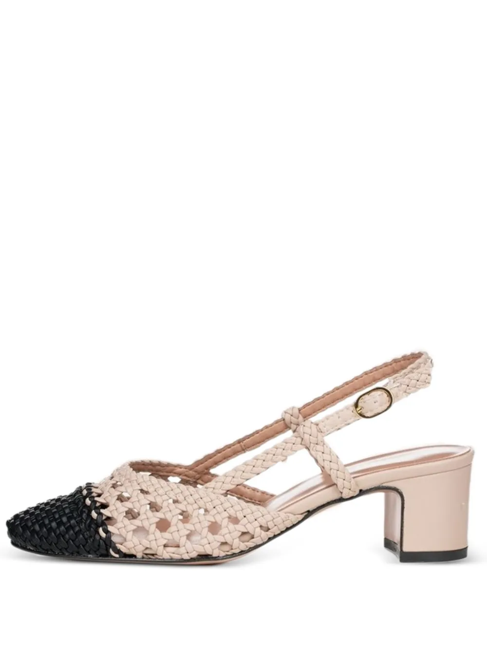 Poche Paris Braided Slingback Sandals In Neutral