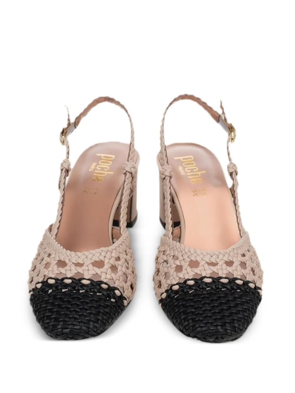 Poche Paris braided slingback sandals Neutrals