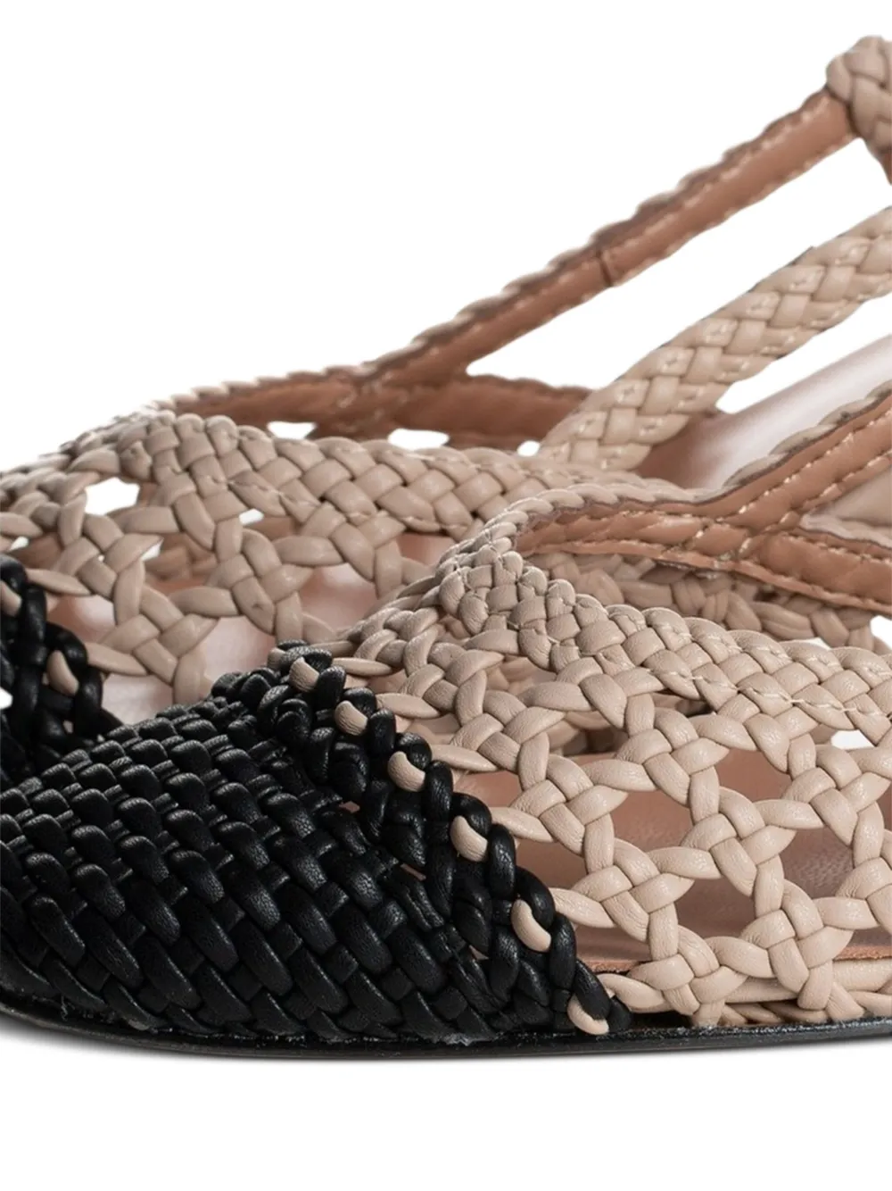 Poche Paris braided slingback sandals Neutrals