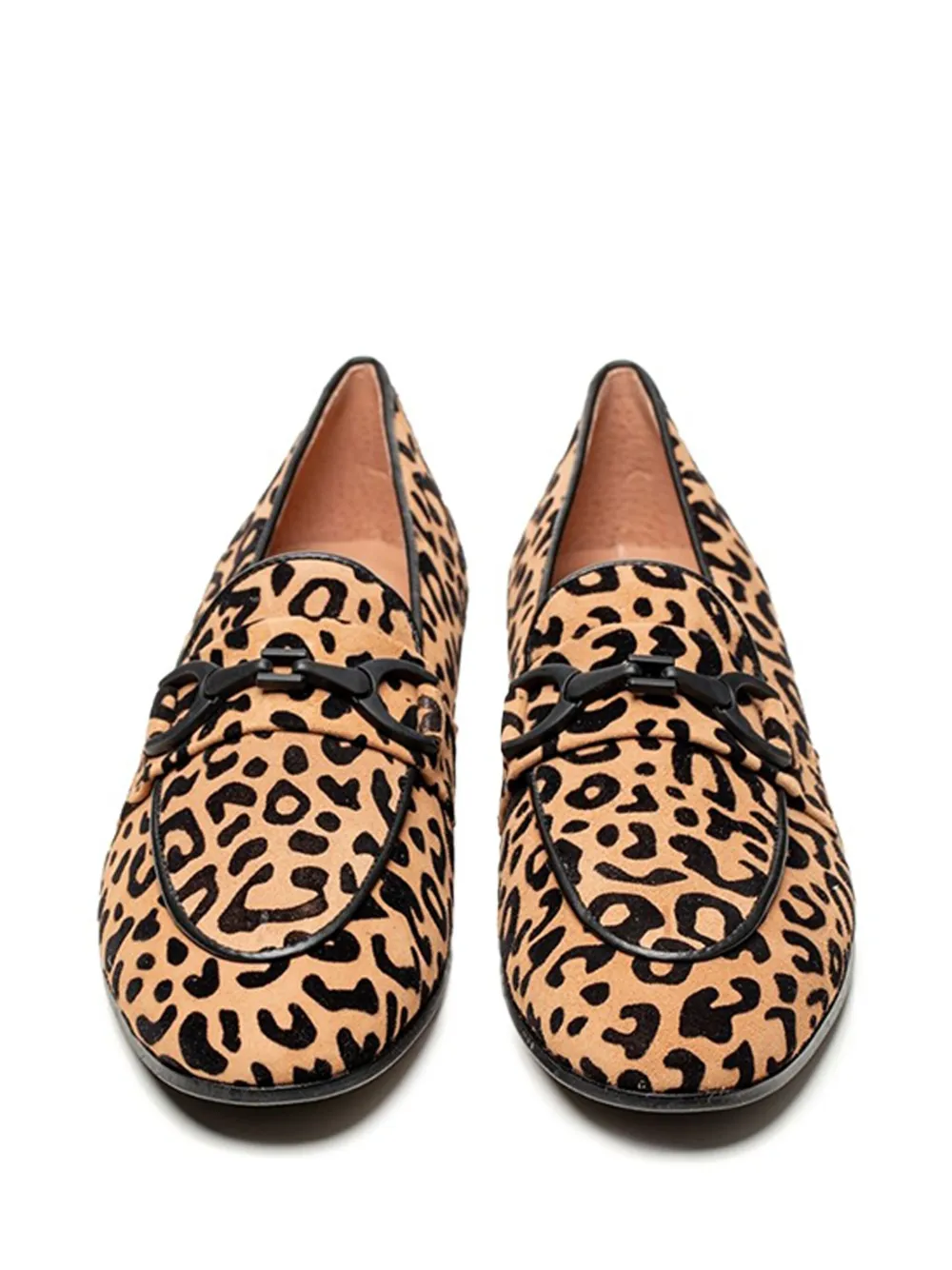 Poche Paris Loafers met luipaardprint en gesp - Bruin