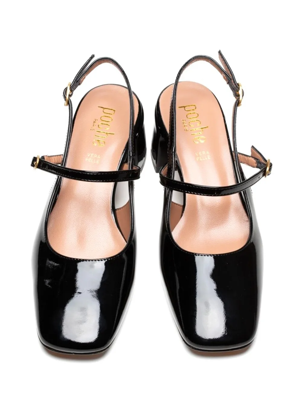 Poche Paris buckled block-heel pumps Black