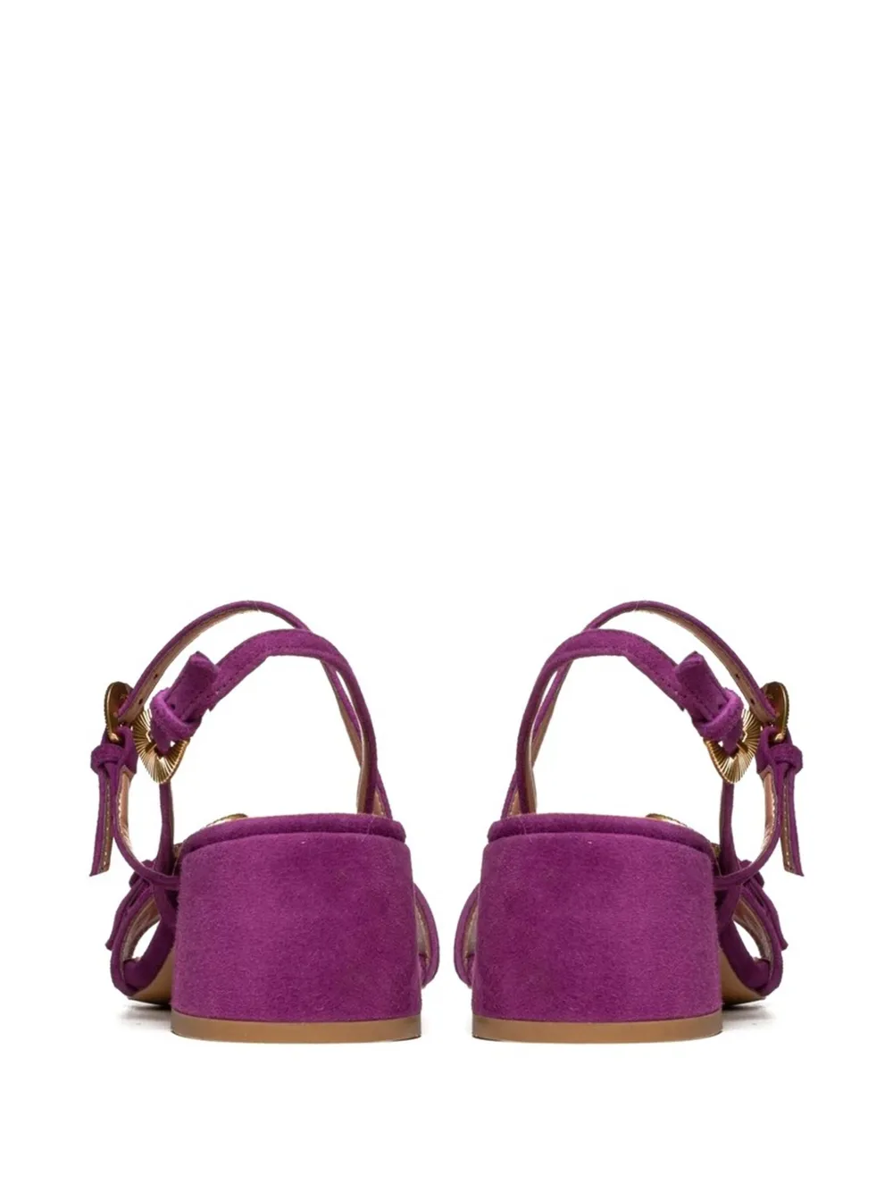 Poche Paris 45mm buckle-embellished block-heel sandals Purple