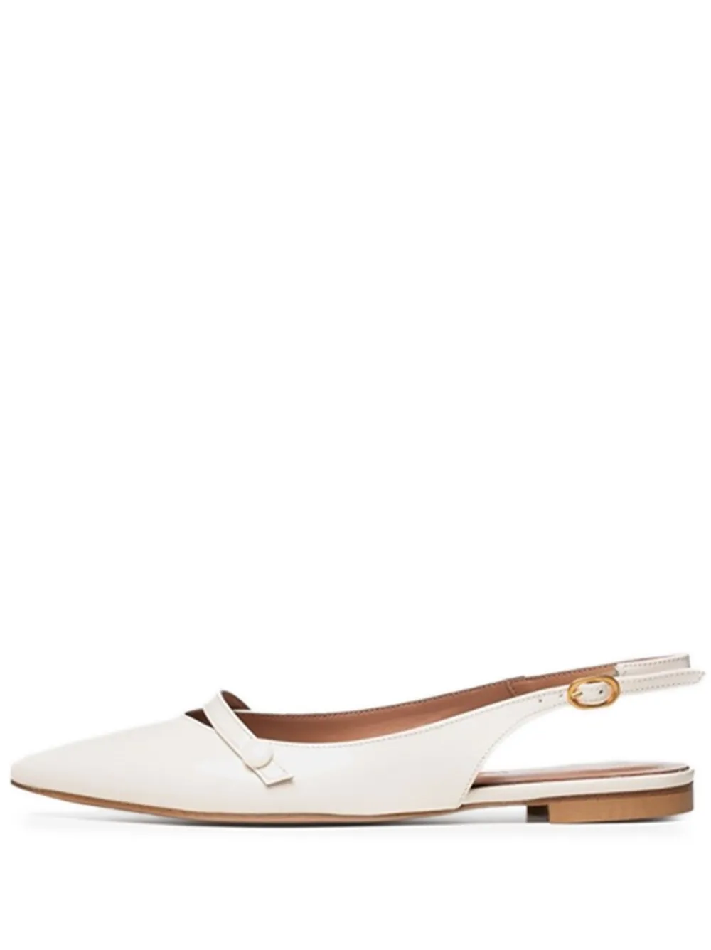 Poche Paris Corinn Pointed-toe Slingback Sandals In White