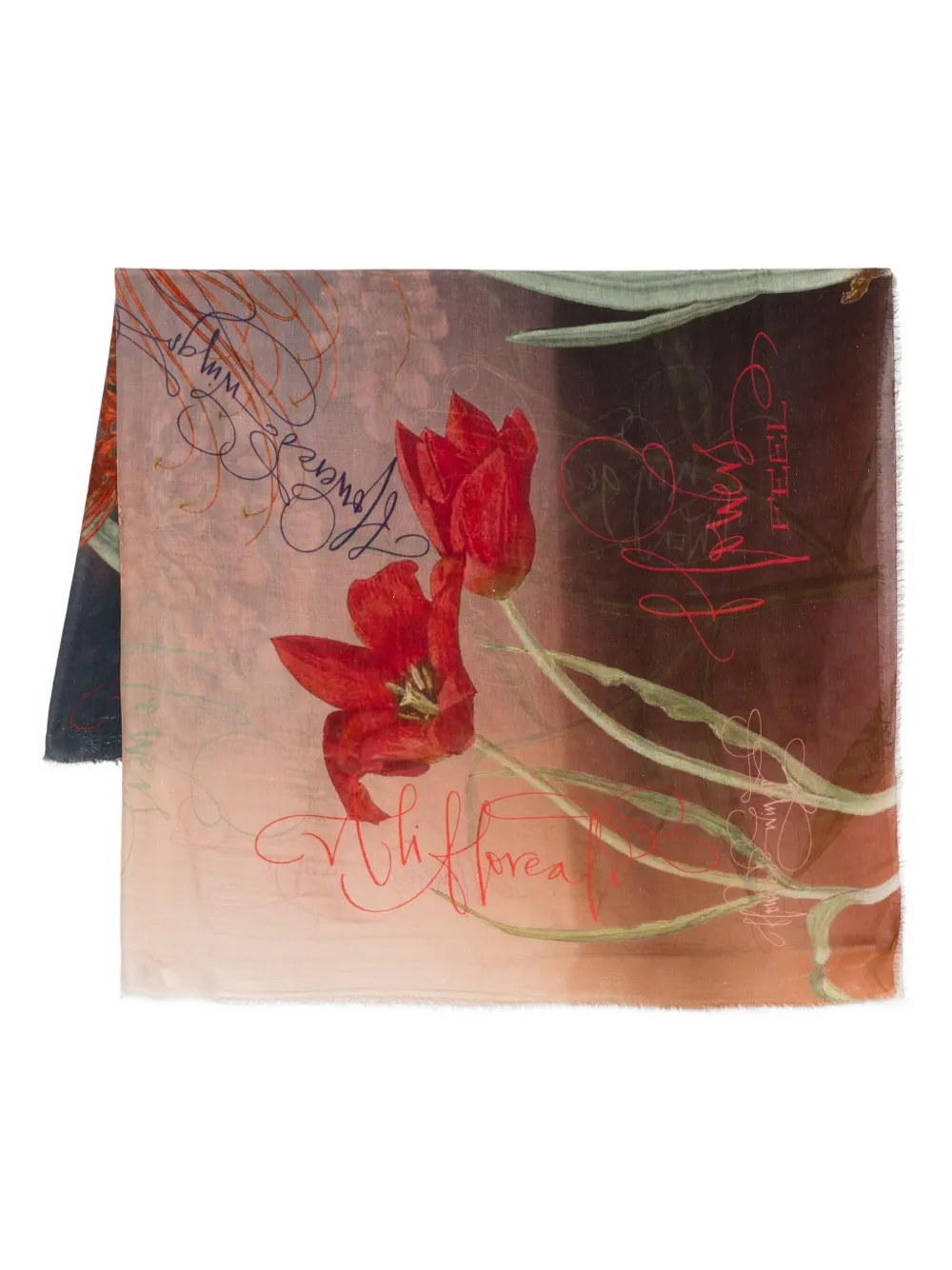 Faliero Sarti Flowers Feel scarf Blauw