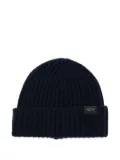 Paul & Shark ribbed wool-blend beanie hat - Blue