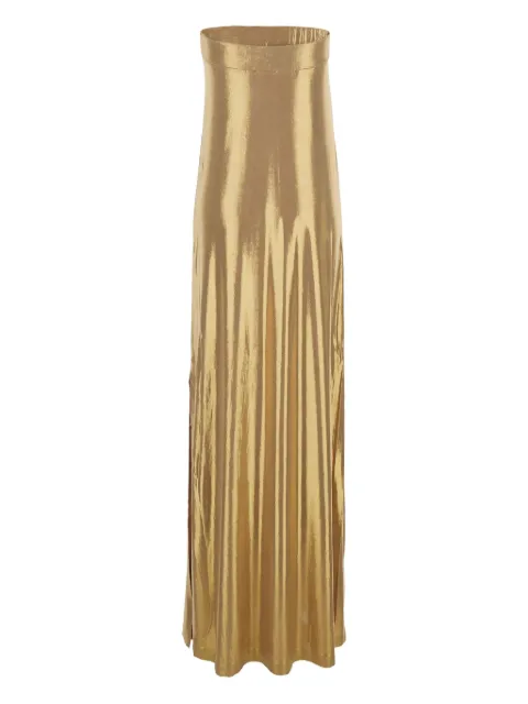 Norma Kamali Metallic-Abendkleid mit Seitenschlitz