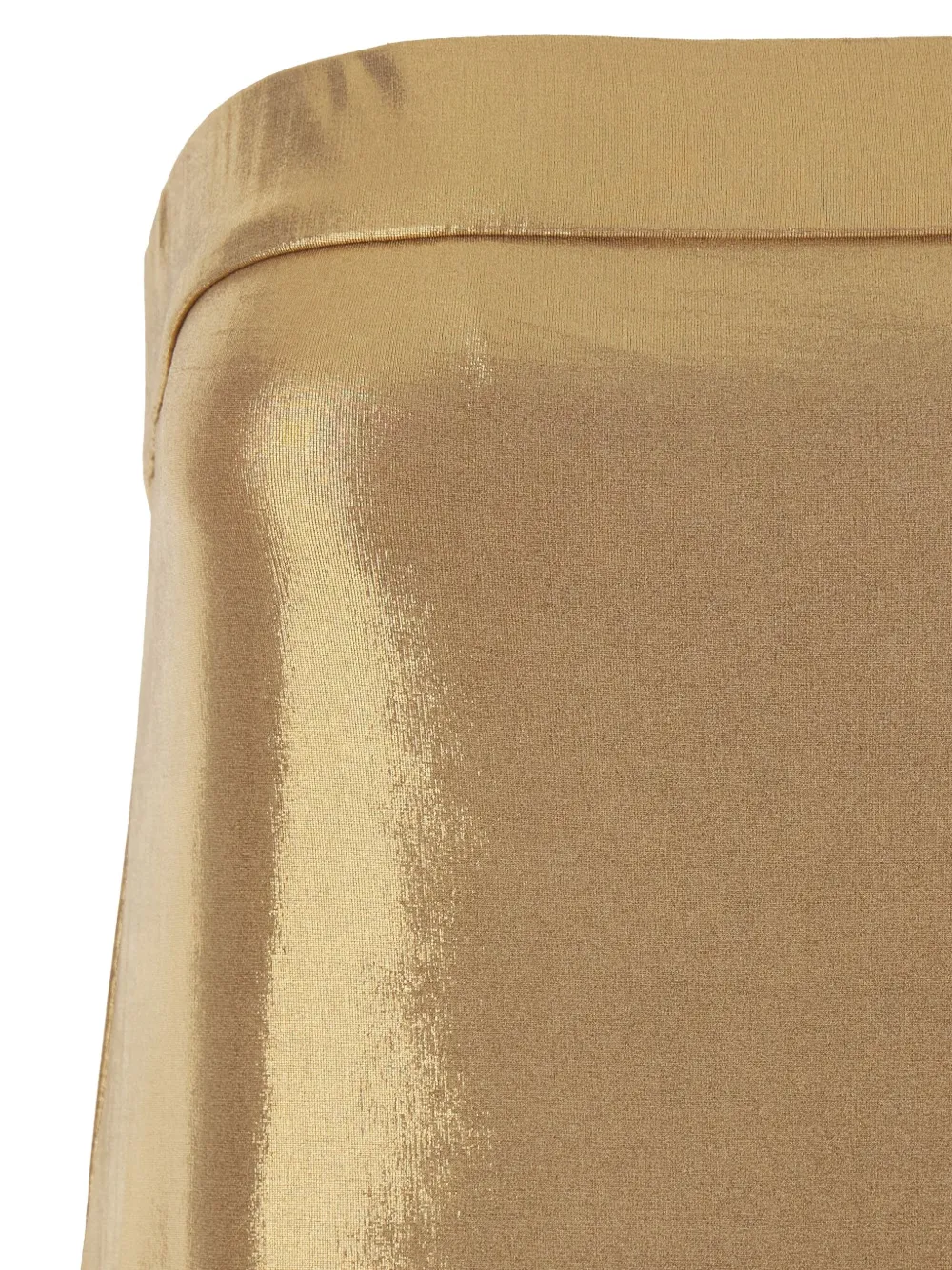 Norma Kamali metallic side-slit gown Goud