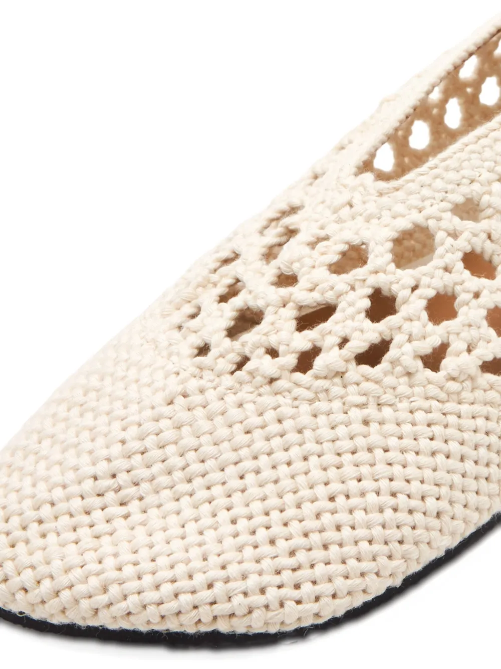 Stella Mccartney Crochet-knit Ballet Shoes In Neutral