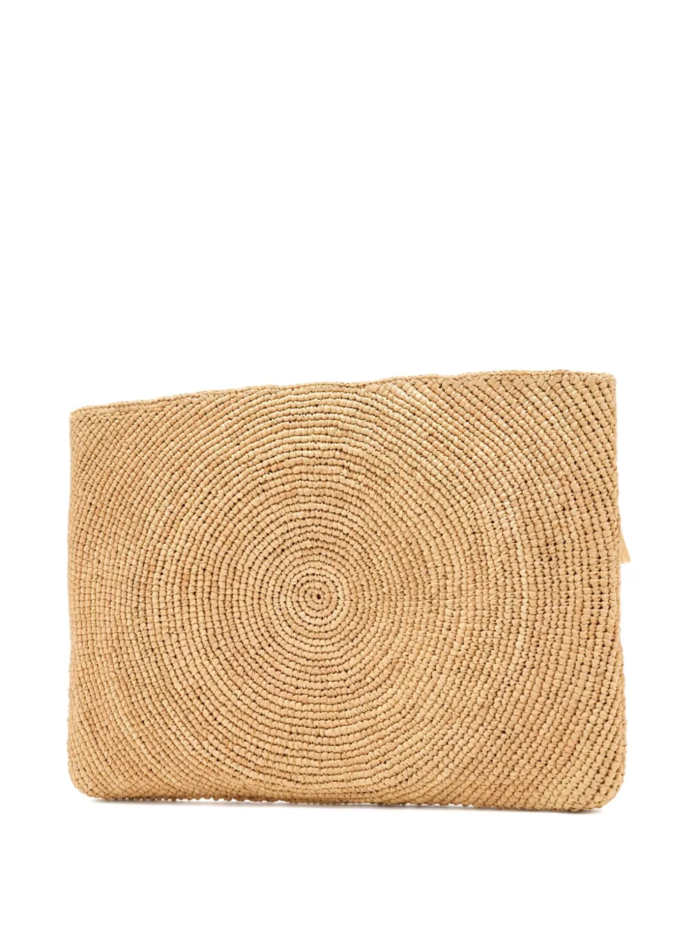 Stella McCartney Raffia clutch met logoprint Beige