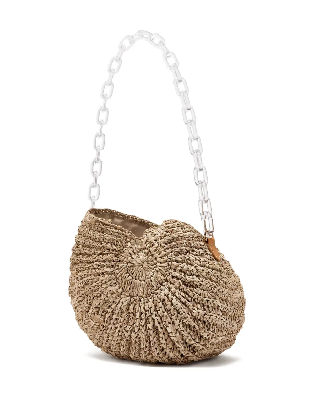 Poolside The Cesi shell-shape chain shoulder bag - Beige
