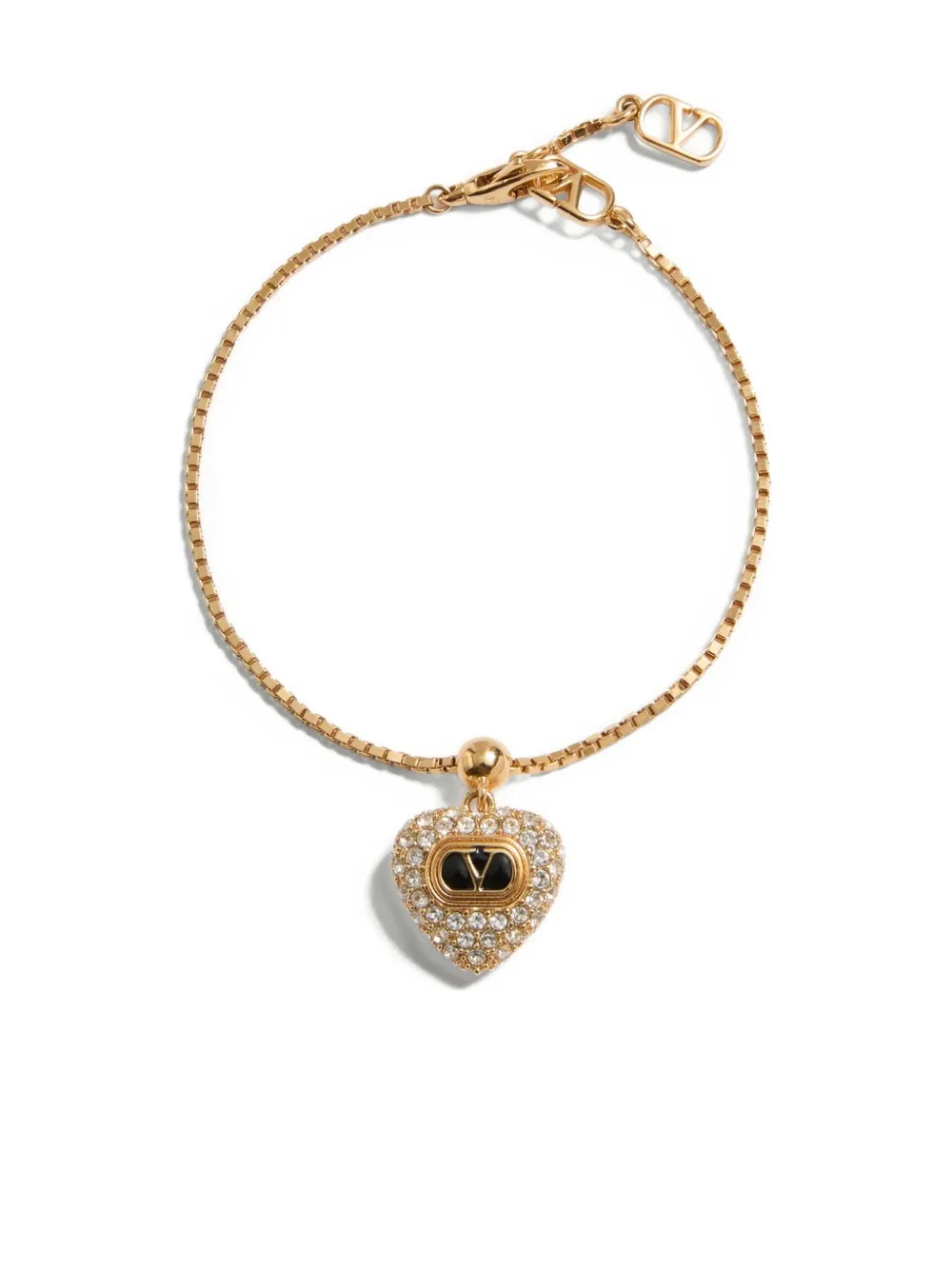 Valentino Garavani Coeur Royal crystal-embellished heart bracelet | Gold | Image 1