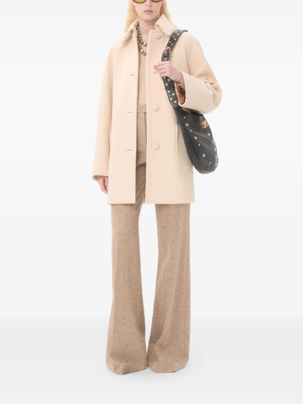 Valentino Garavani lace-trimmed high-neck sweater | Knitted Sweaters | Image 2