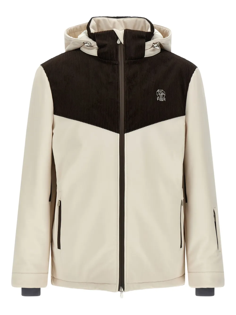 Brunello Cucinelli Jack met geborduurd logo Beige