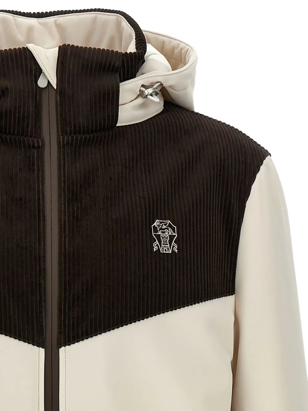 Brunello Cucinelli Jack met geborduurd logo Beige
