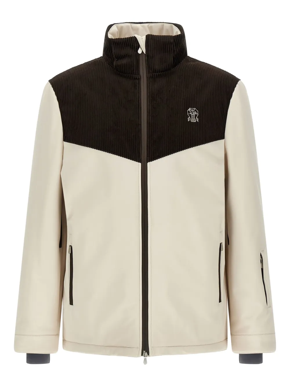 Brunello Cucinelli Jack met geborduurd logo Beige