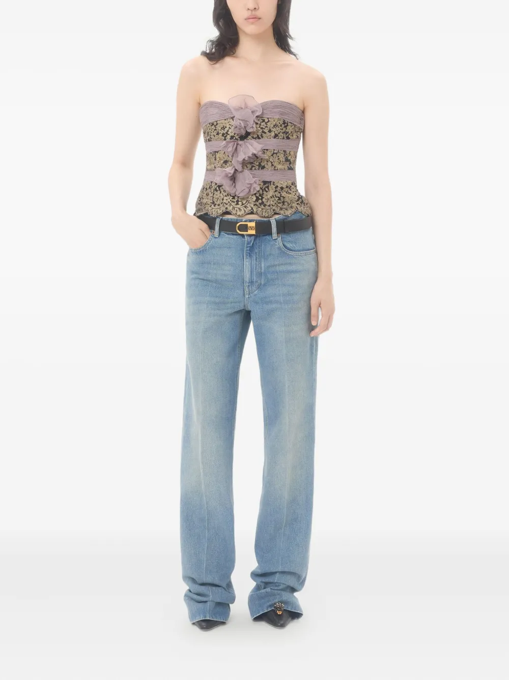 Valentino Garavani logo-patch jeans - Blauw