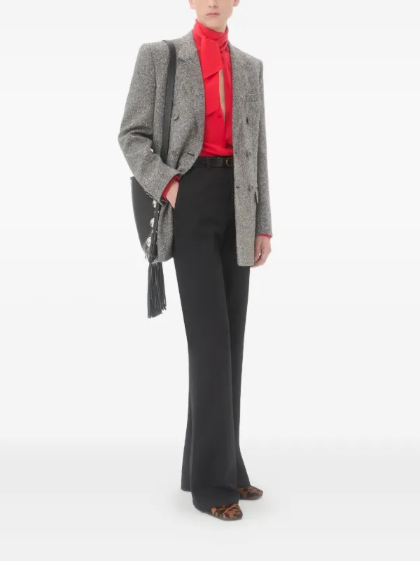 Valentino Garavani scarf-collar Silk Shirt | Red | FARFETCH