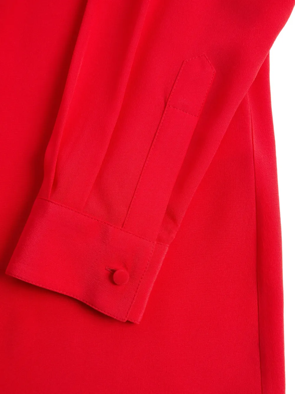 Valentino Crepe De Chine Silk Shirt With Scarf Collar In Red