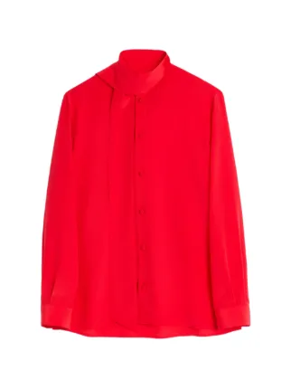 Valentino Garavani スカーフカラー シルクシャツ | レッド | FARFETCH JP