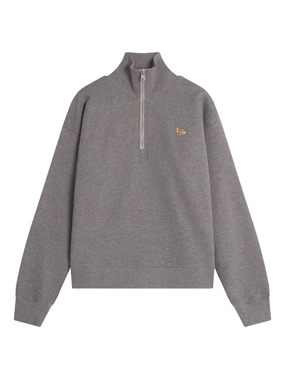 Maison Kitsuné embroidered half-zip sweatshirt - Grigio