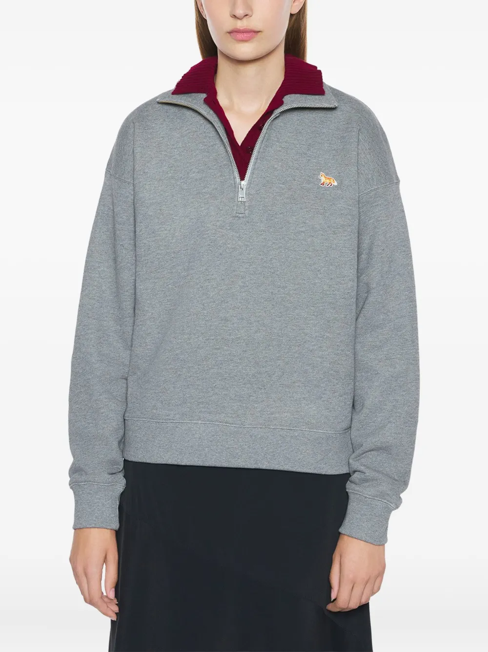 Maison Kitsuné Sweater met borduurwerk Grijs