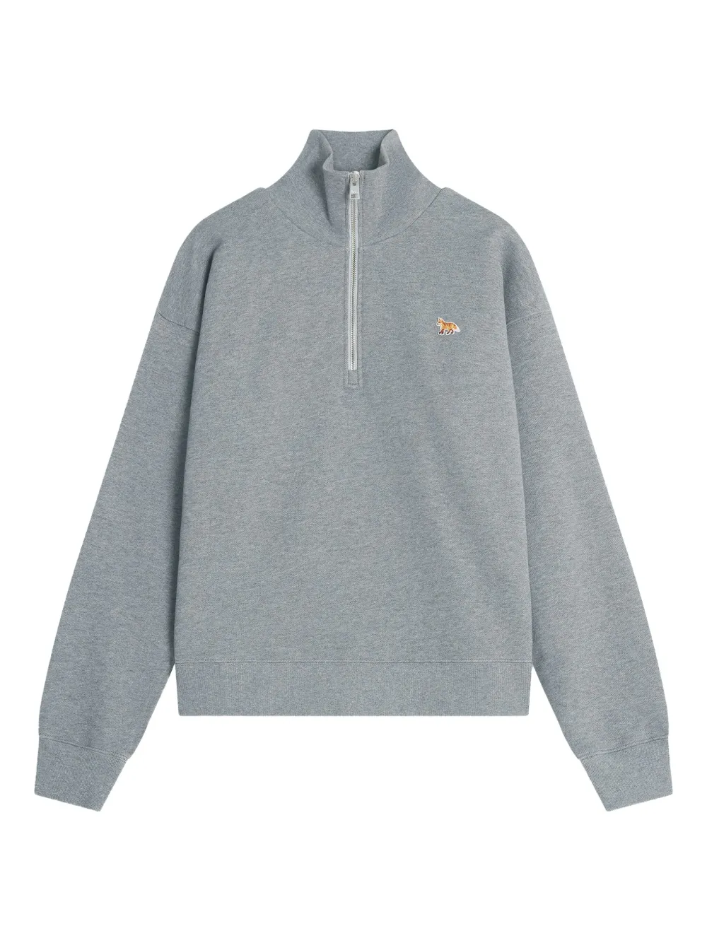 Maison Kitsuné embroidered half-zip sweatshirt | Grey | Image 1