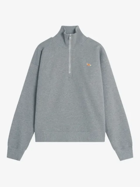 Maison Kitsuné broderad tröja med halv dragkedja