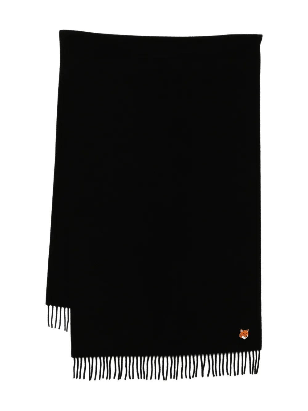 Maison Kitsuné logo-embroidered scarf | Black | Image 1