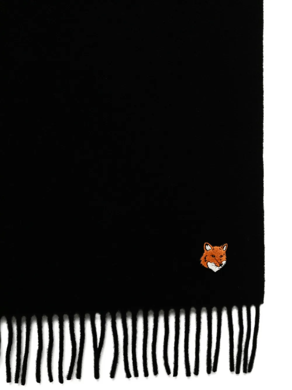 Maison Kitsuné Sjaal met geborduurd logo - Zwart