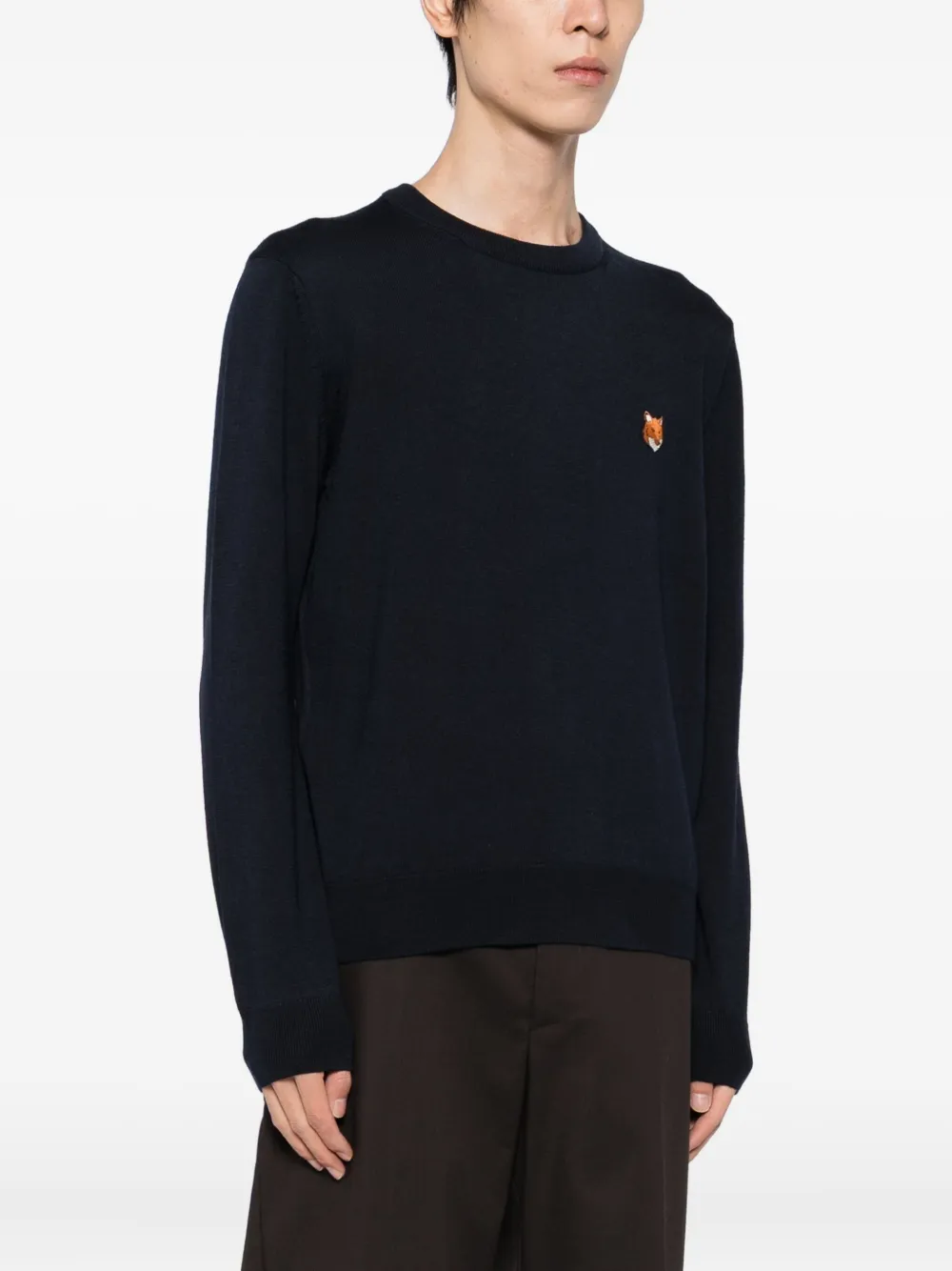 Maison Kitsuné Fox Head Patch Regular Sweatshirt In Black