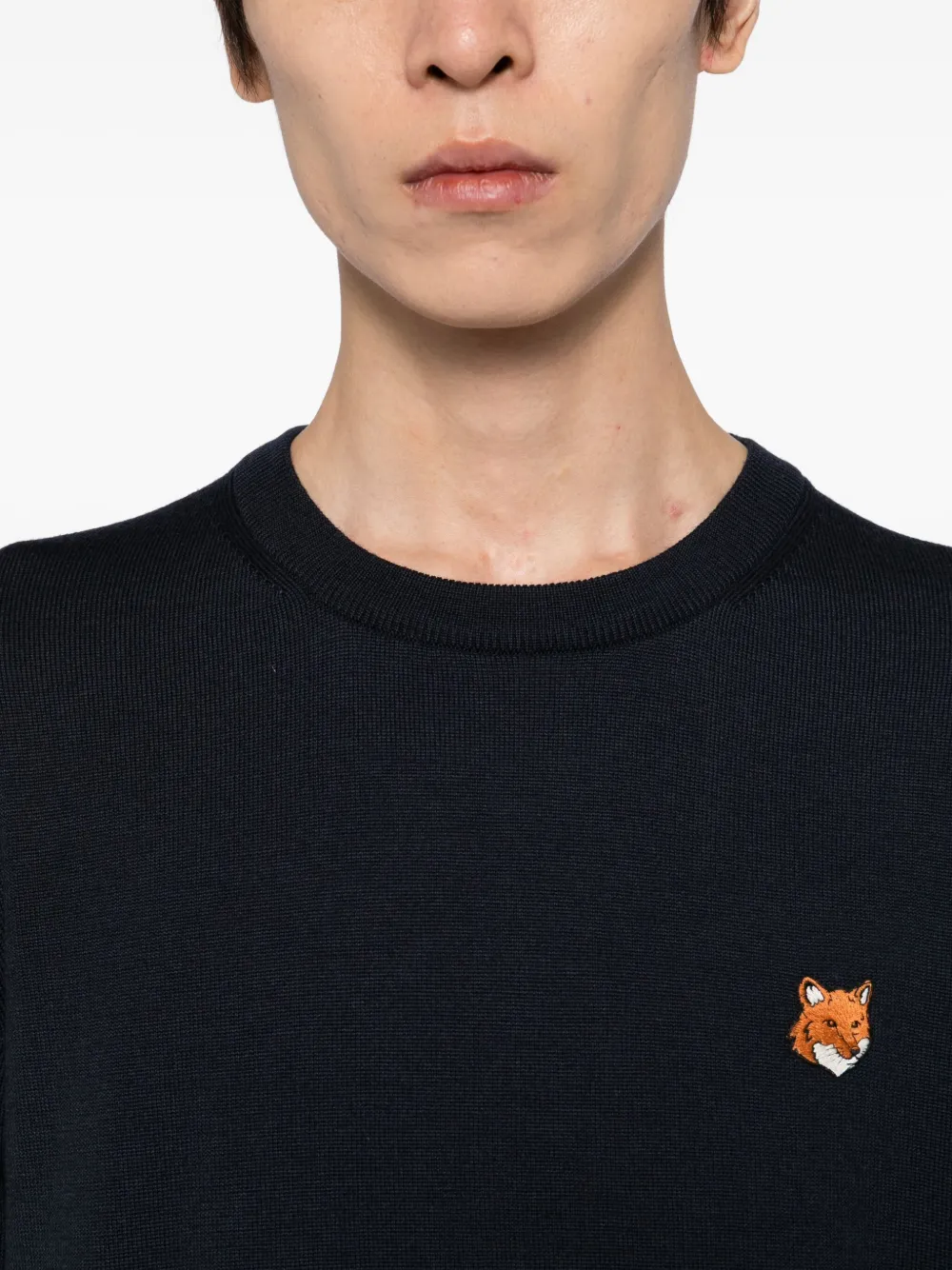 Maison Kitsuné Fox Head Patch Regular Sweatshirt In Black
