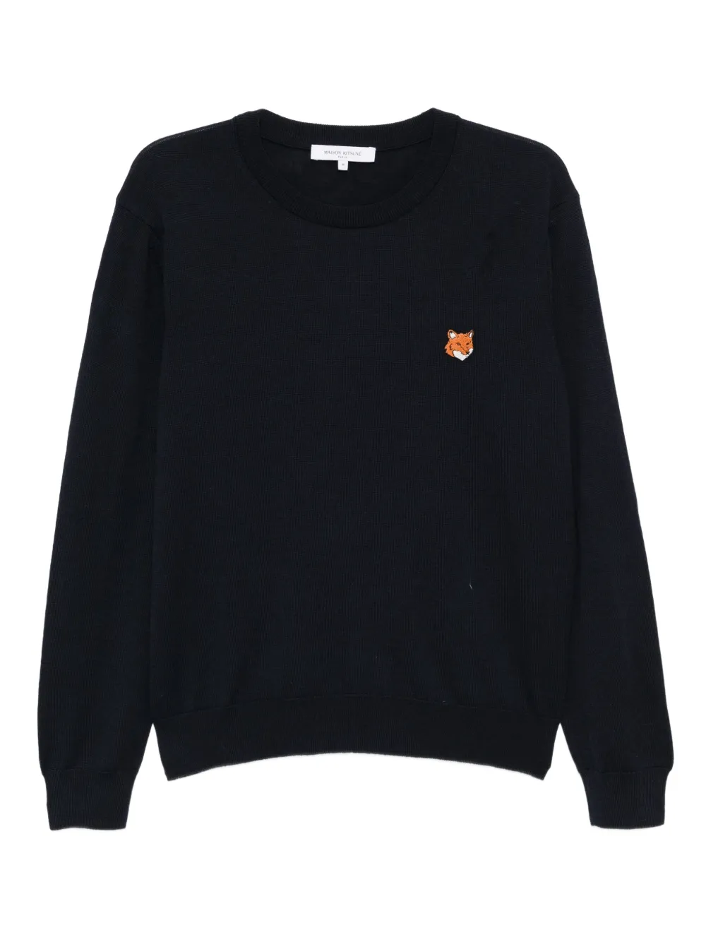 Maison Kitsuné bold fox head patch sweater | Blue | Image 1