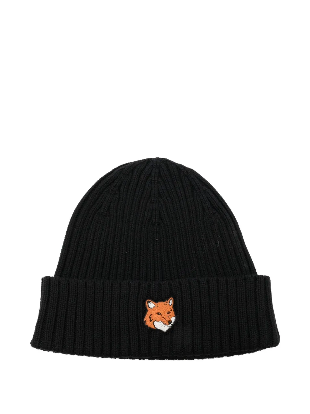 Maison Kitsuné Muts met logopatch Zwart