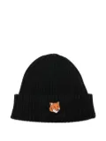 Maison Kitsuné logo-patch beanie - Black