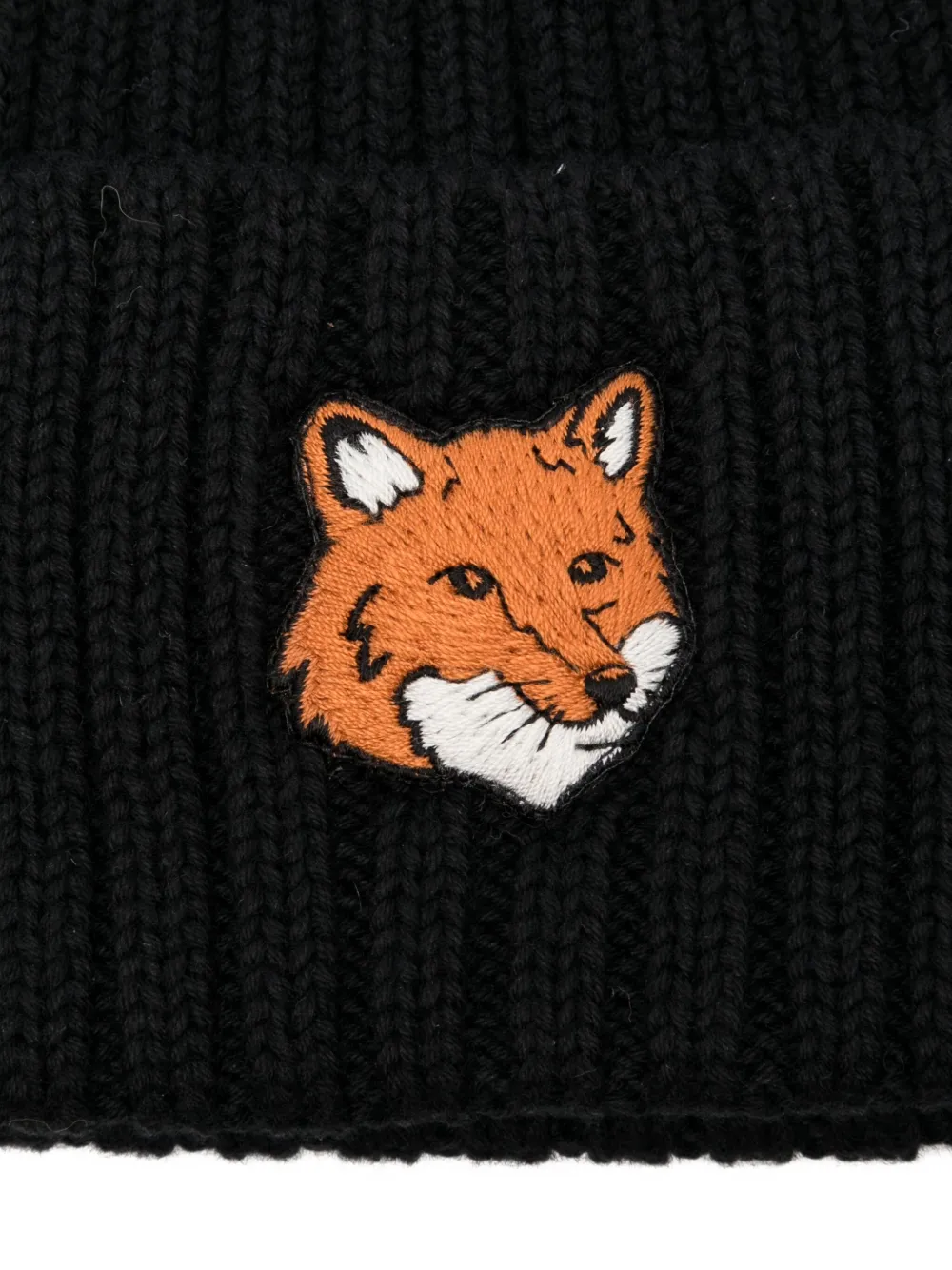 Maison Kitsuné Muts met logopatch Zwart