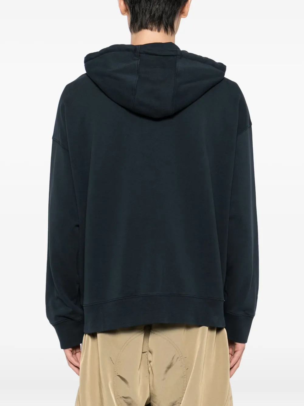 Maison Kitsuné Hoodie met rits en vossenkop-patch Blauw