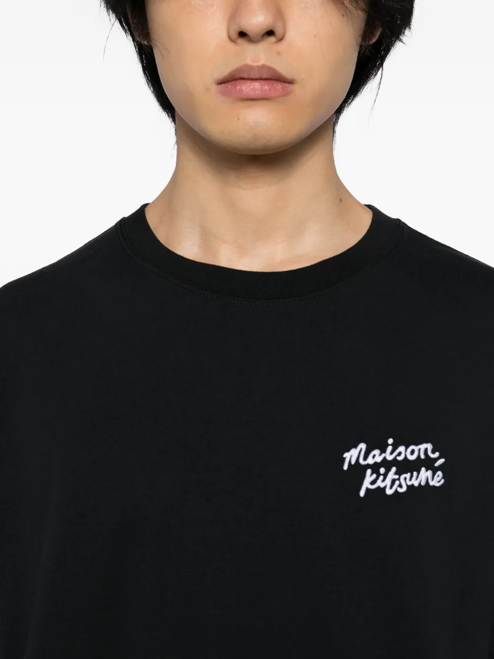 Maison Kitsuné T-shirt met borduurwerk Zwart
