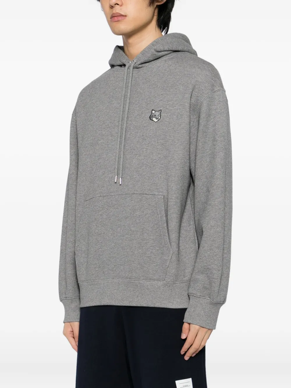 Maison Kitsuné Hoodie met vossenkop-patch Grijs