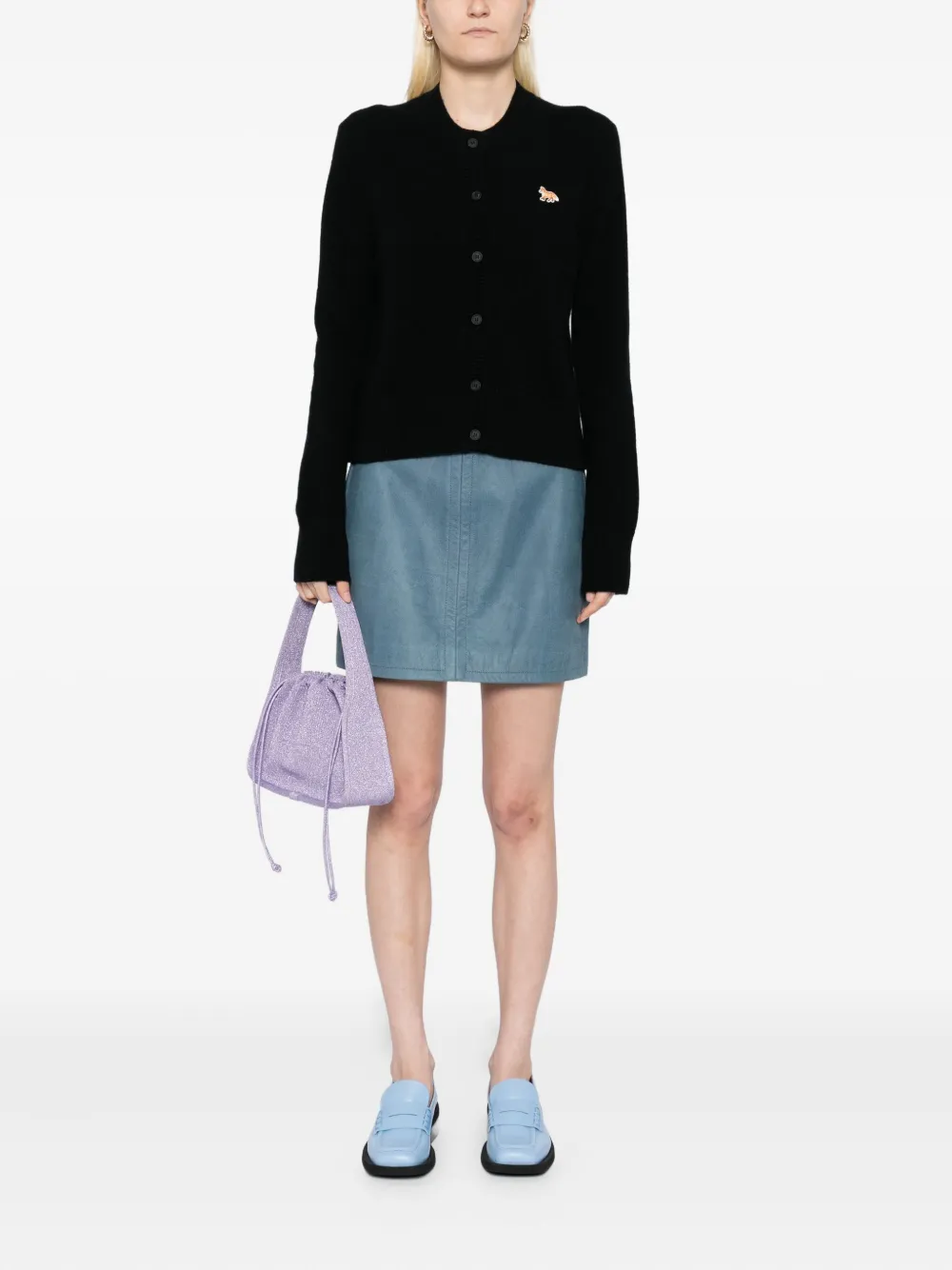 Maison Kitsuné Vest met geborduurd logo Zwart