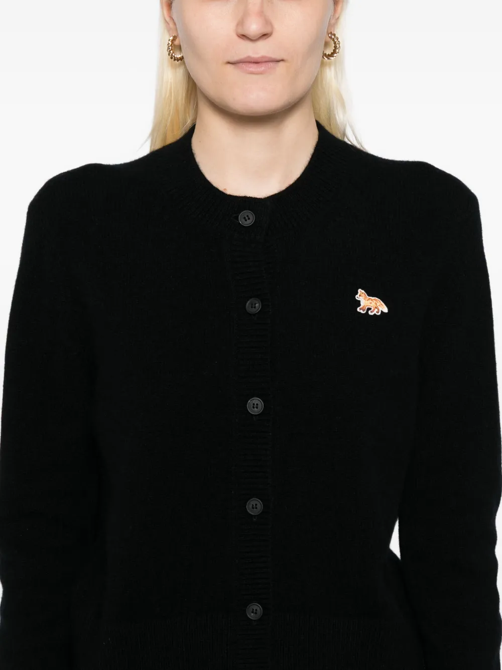 Maison Kitsuné Vest met geborduurd logo Zwart