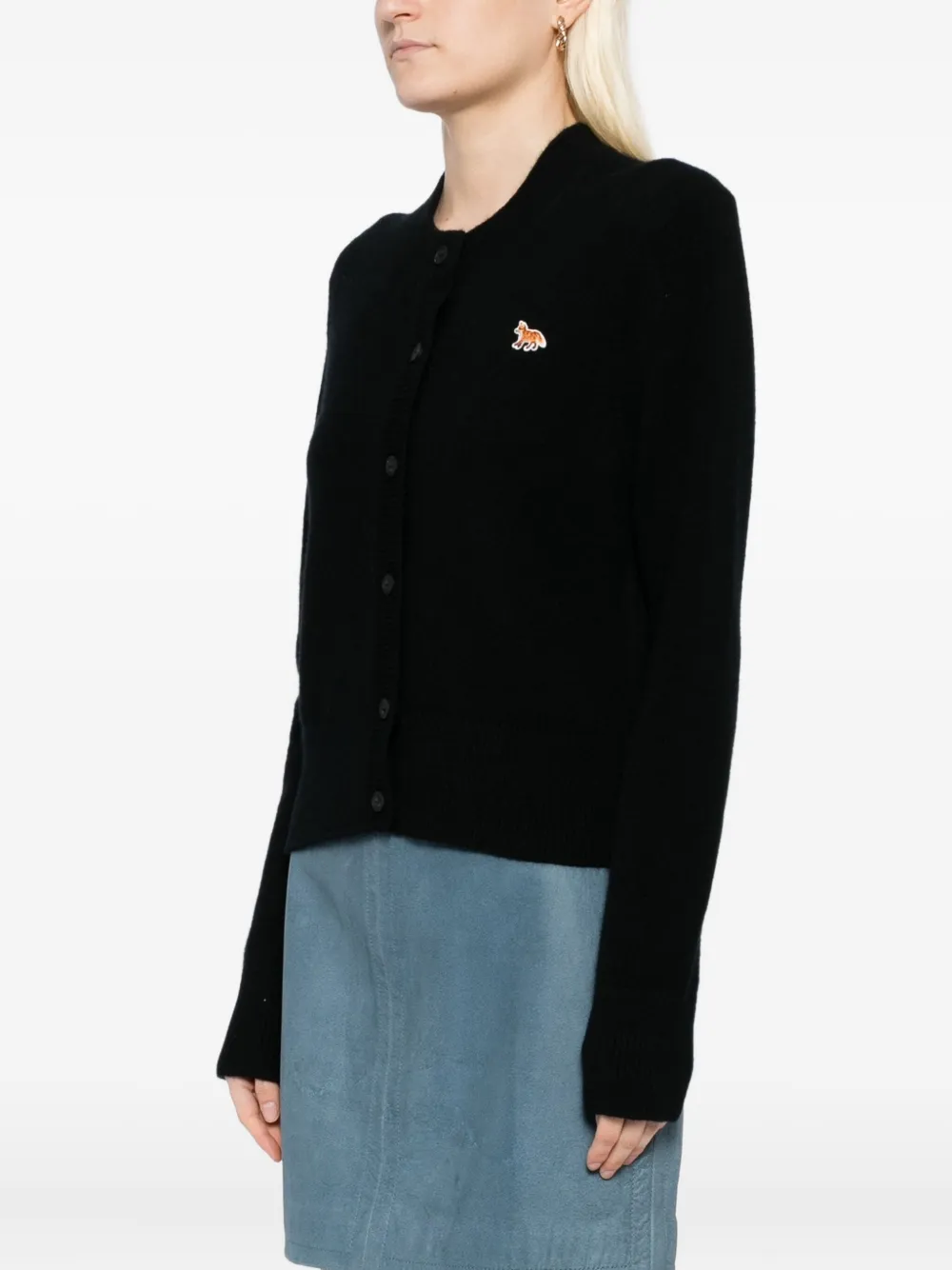 Maison Kitsuné Vest met geborduurd logo Zwart