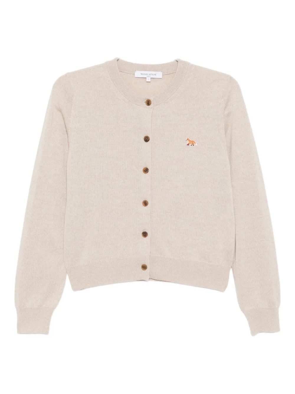 Maison Kitsuné Baby Fox Patch Cardigan In Neutral