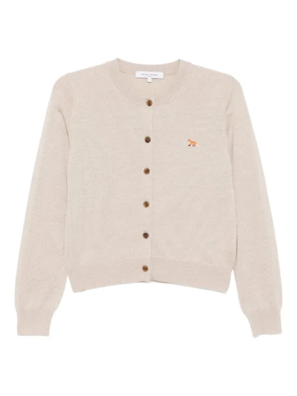 Maison Kitsuné Baby Fox Patch Cardigan | Neutrals | FARFETCH SG