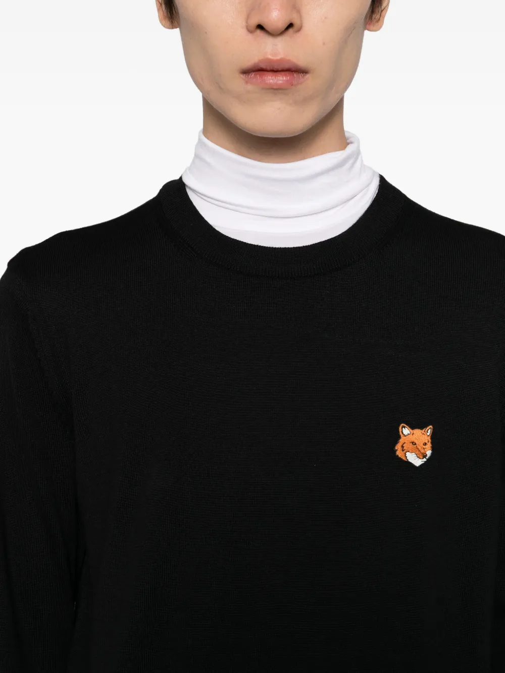 Maison Kitsuné Fox Head Patch Regular Sweatshirt In Black