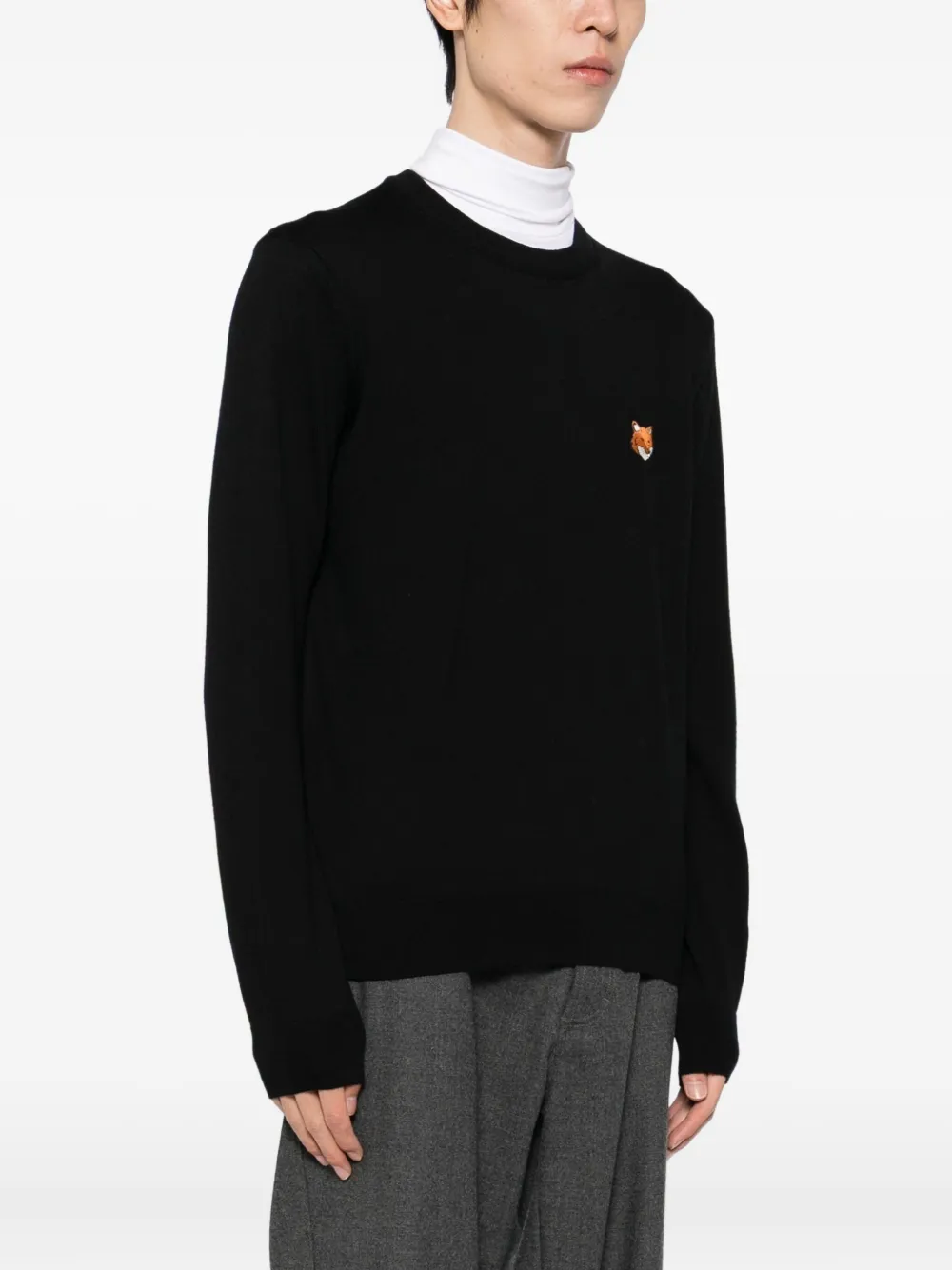 Maison Kitsuné Fox Head Patch Regular Sweatshirt In Black